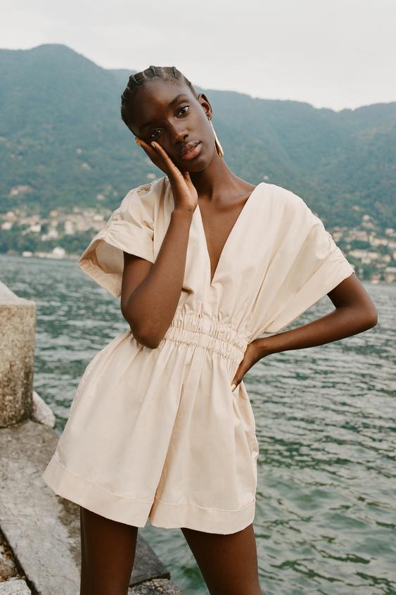 SHORT PLEATED JUMPSUIT TRF