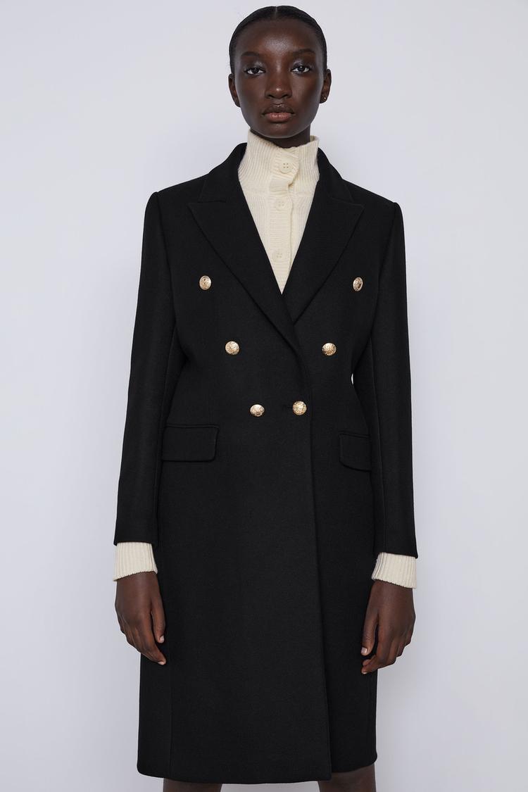 Coat With Metal Buttons Zara United Kingdom