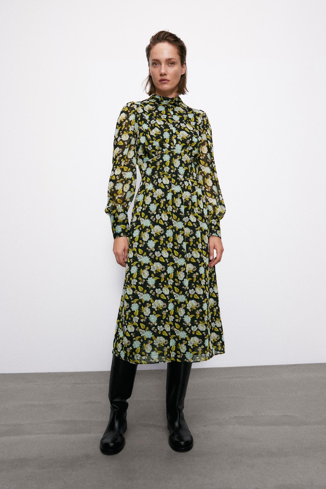 Imagem 1 de VESTIDO COM ESTAMPADO PLUMETI da Zara