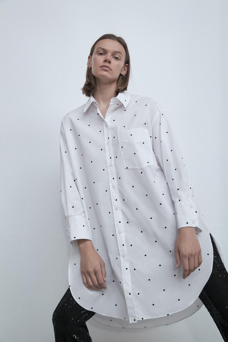 Camicia Oversize A Pois Zara Italia Italy