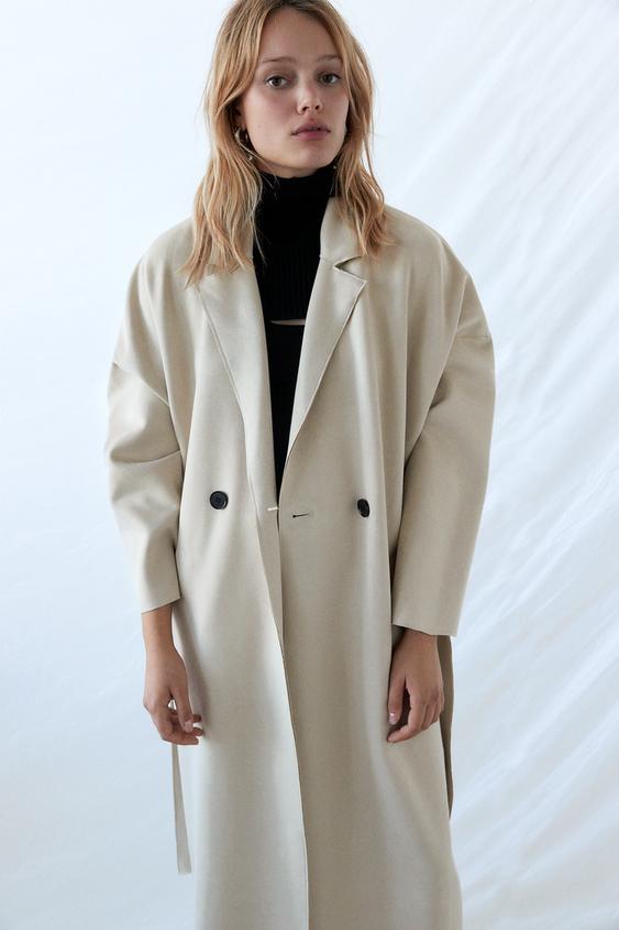 Trenchcoat Aus Wildlederimitat Zara Deutschland Germany