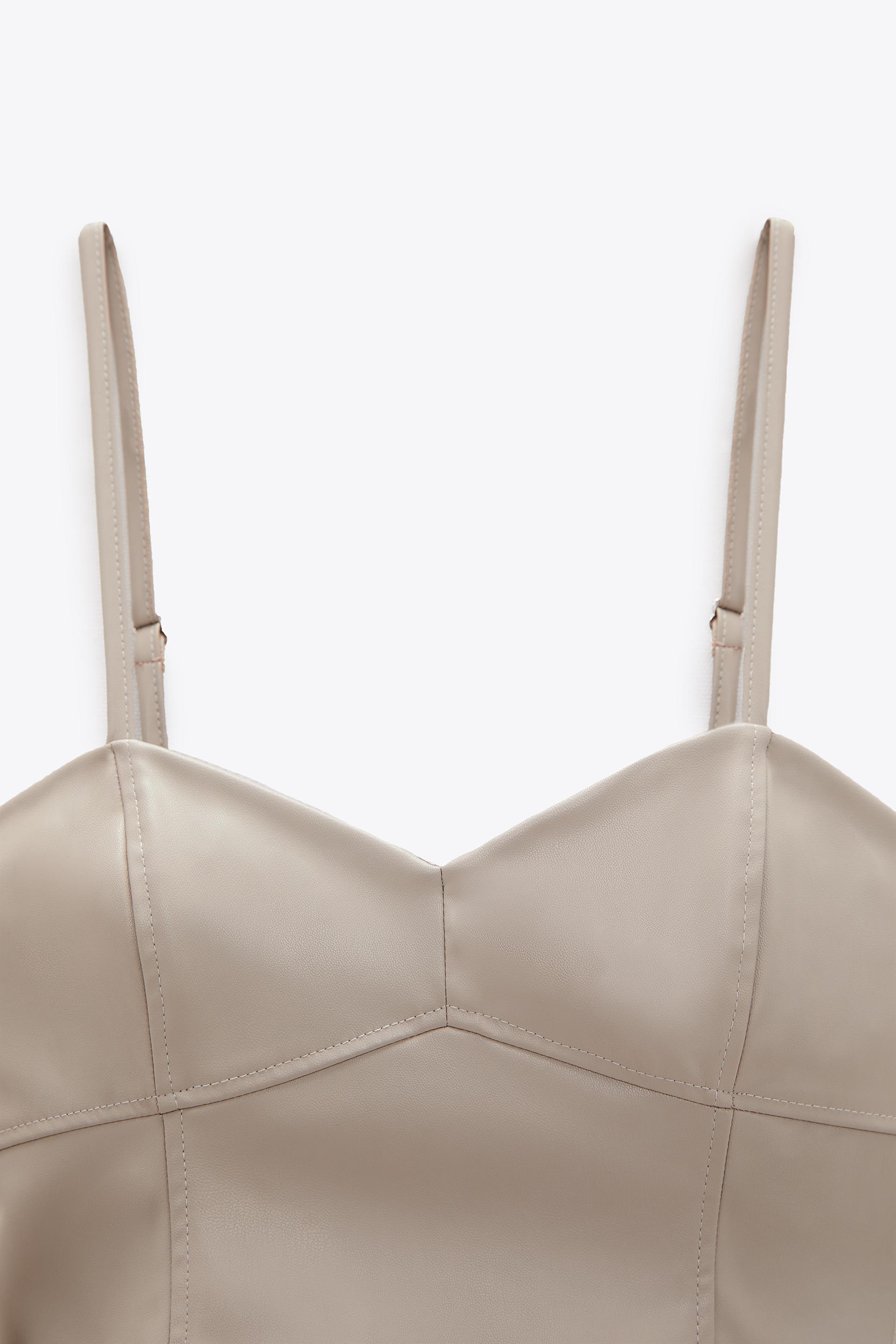 Faux Leather Crop Top Trf Zara Singapore