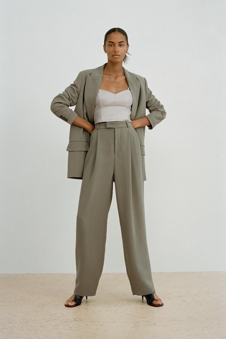Faux Leather Crop Top Trf Zara United Kingdom