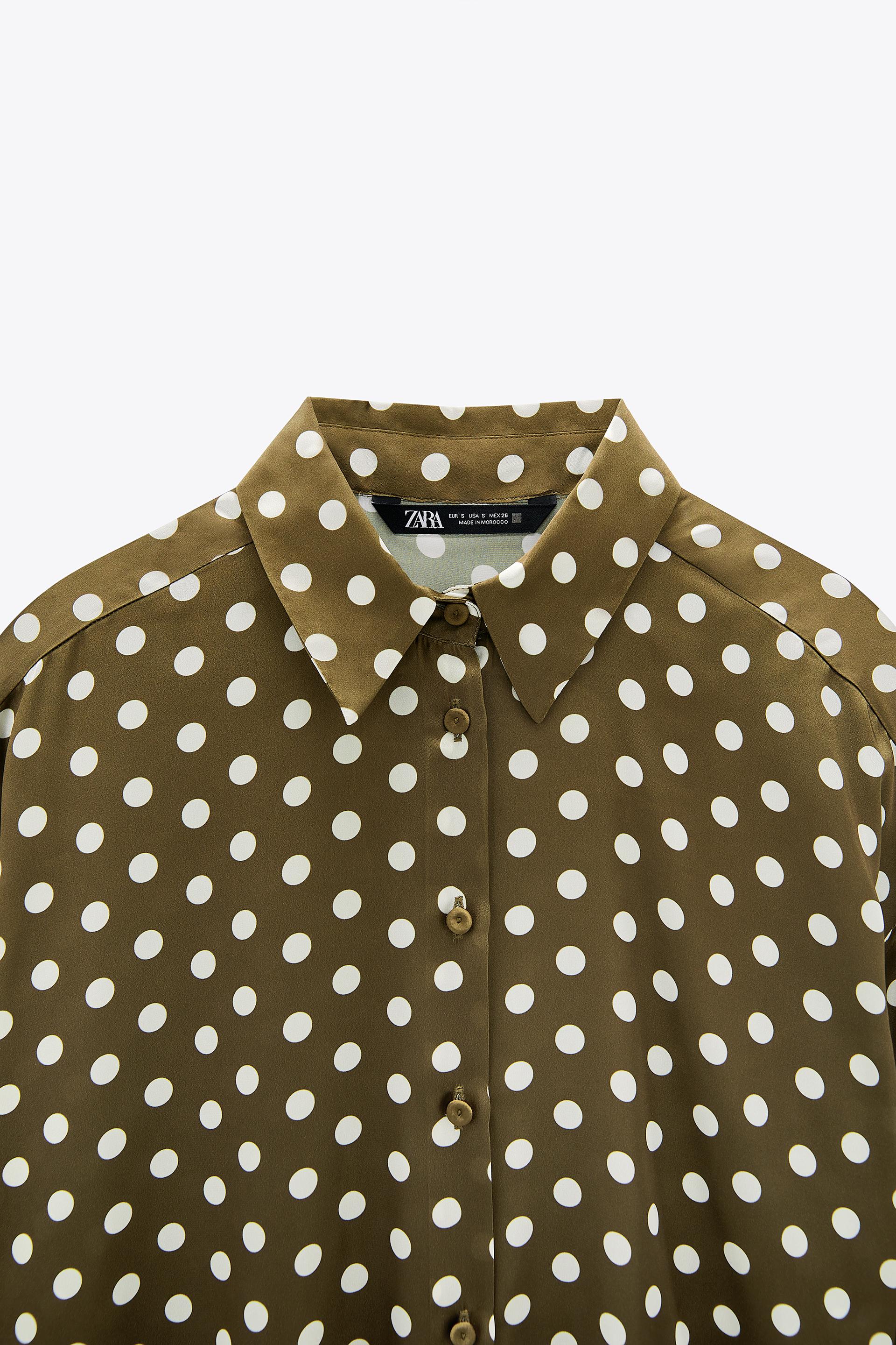 Camicia Satinata A Pois Zara Italia Italy
