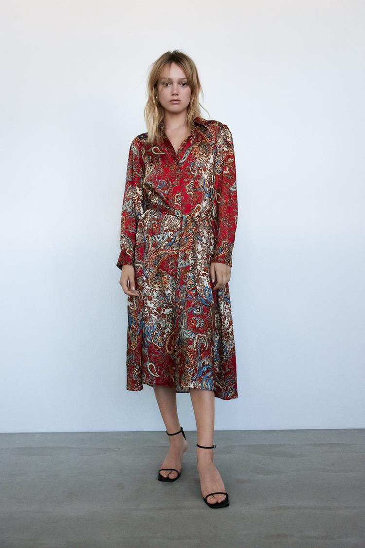 プリント柄シャツワンピース Zara Japan 日本