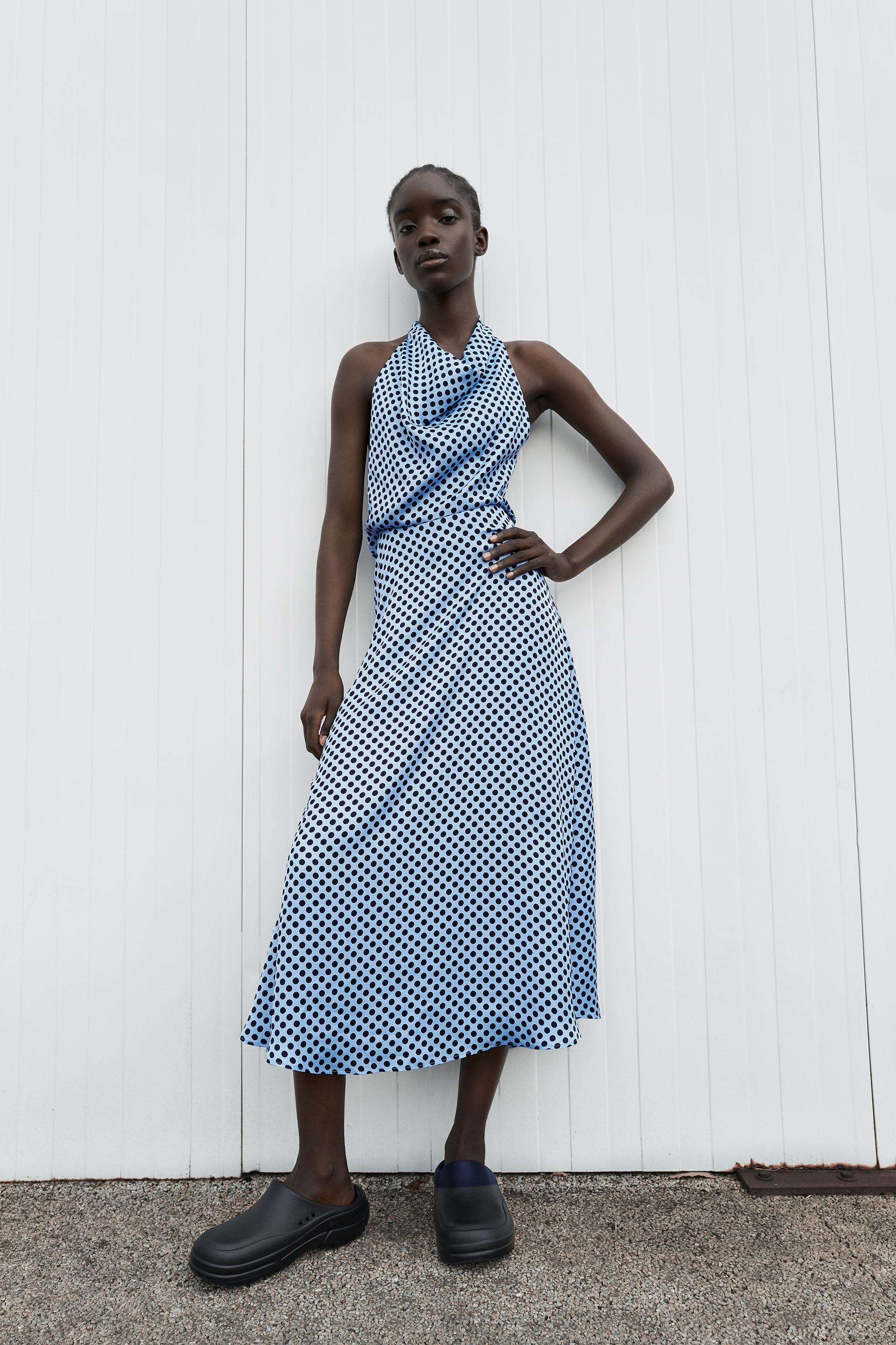 Zara polka dot halter dress Clearance