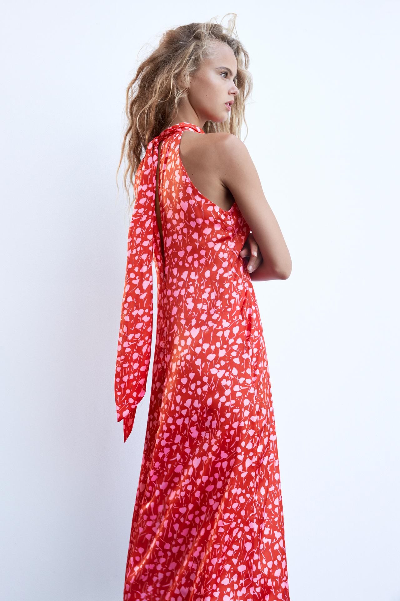 Imagem 3 de VESTIDO HALTER ESTAMPADO da Zara