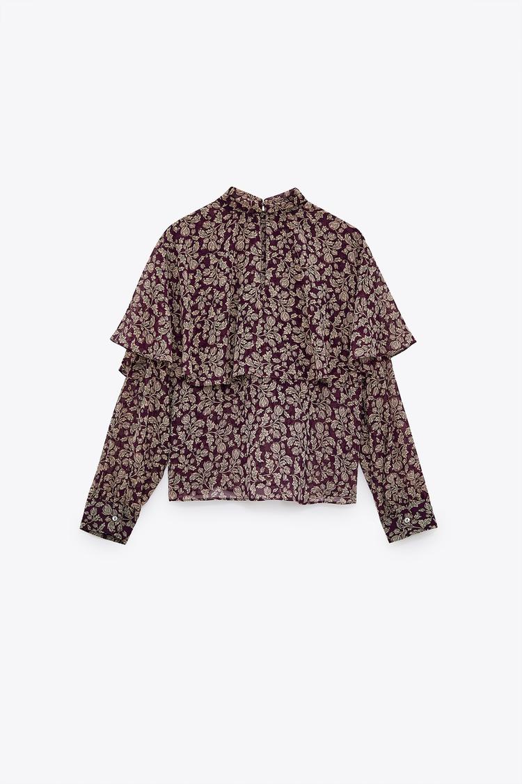 Gemusterte Bluse Mit Schleife Zara Deutschland Germany