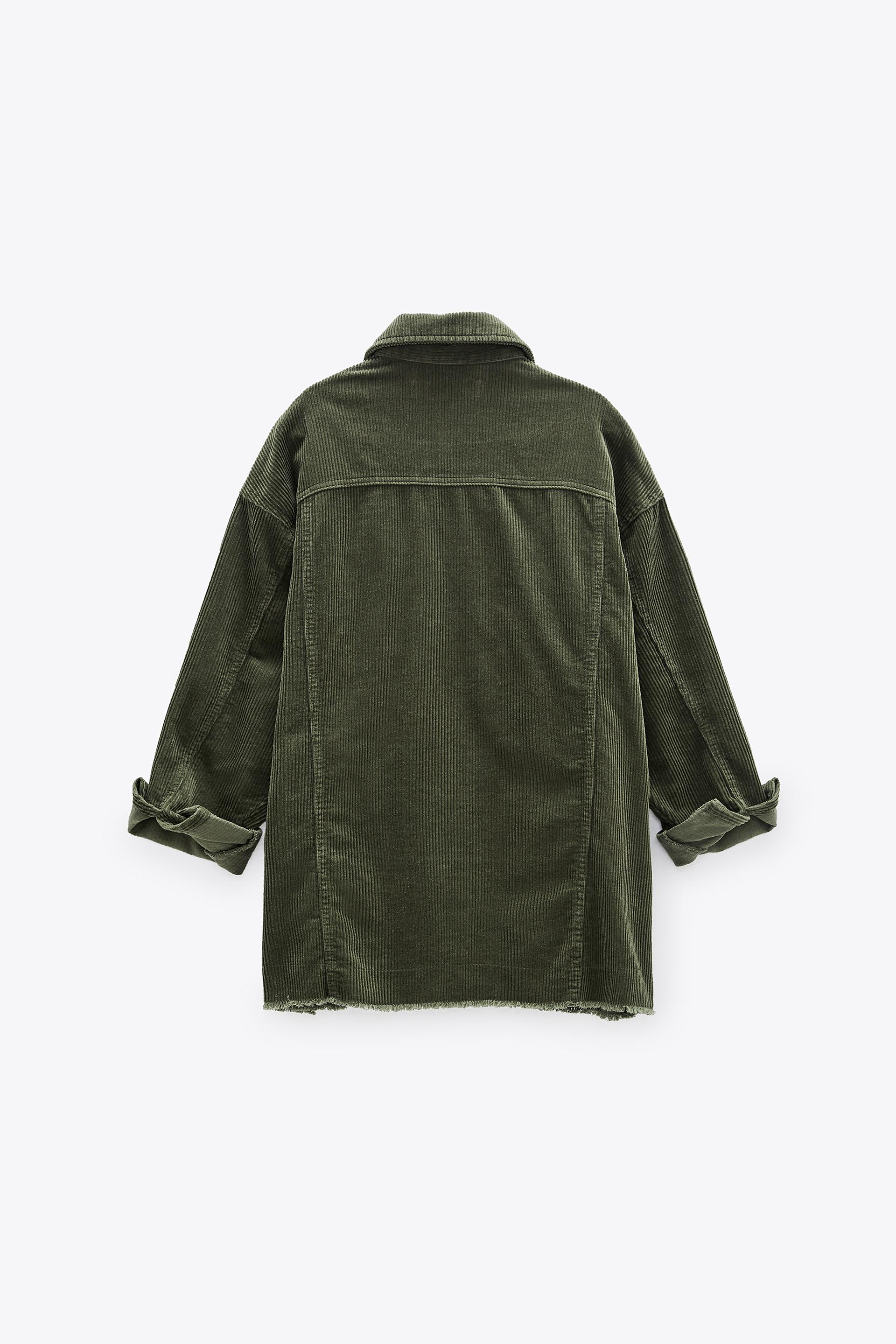Corduroy Oversized Overshirt With Pockets Zara United Kingdom