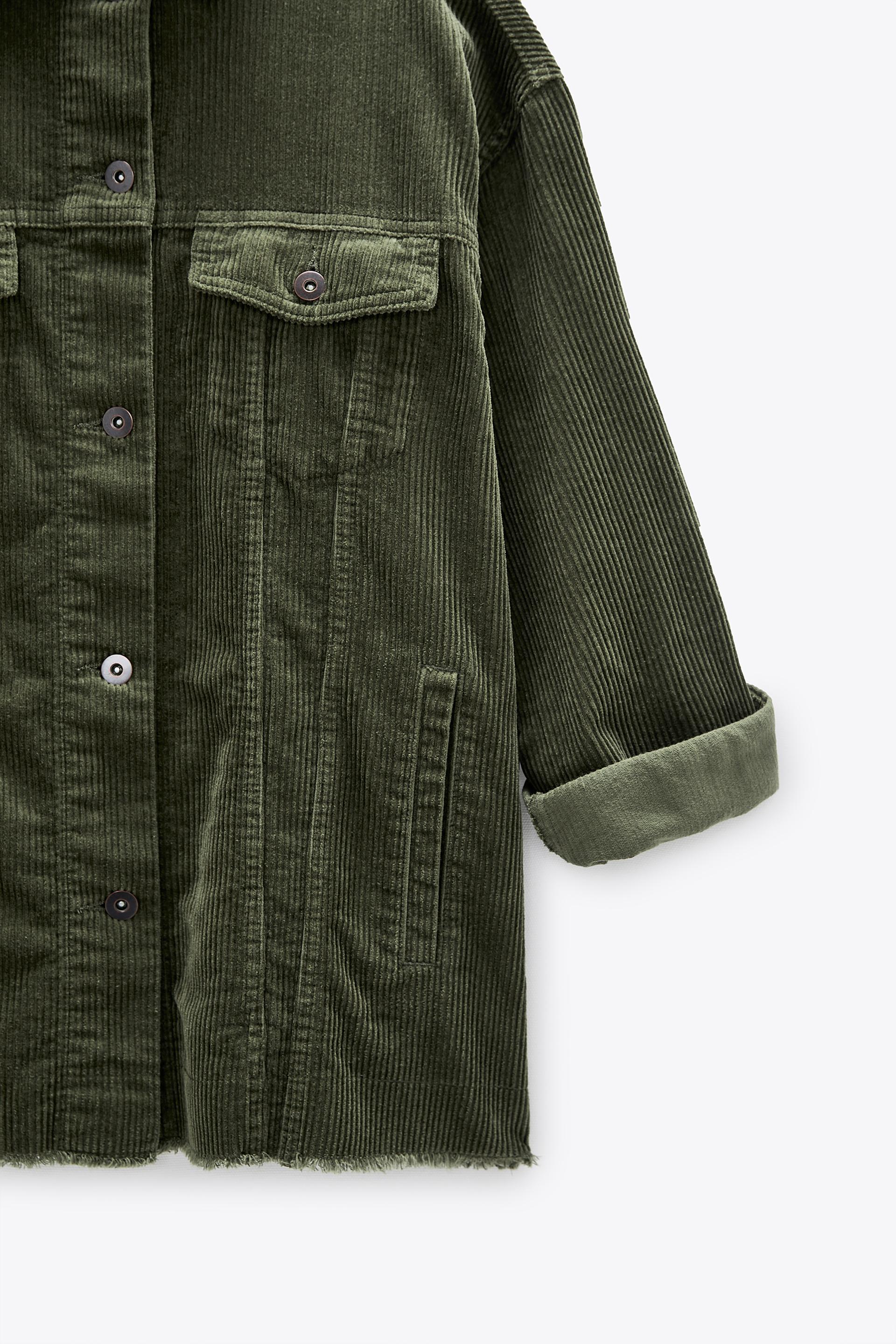 Corduroy Oversized Overshirt With Pockets Zara United Kingdom