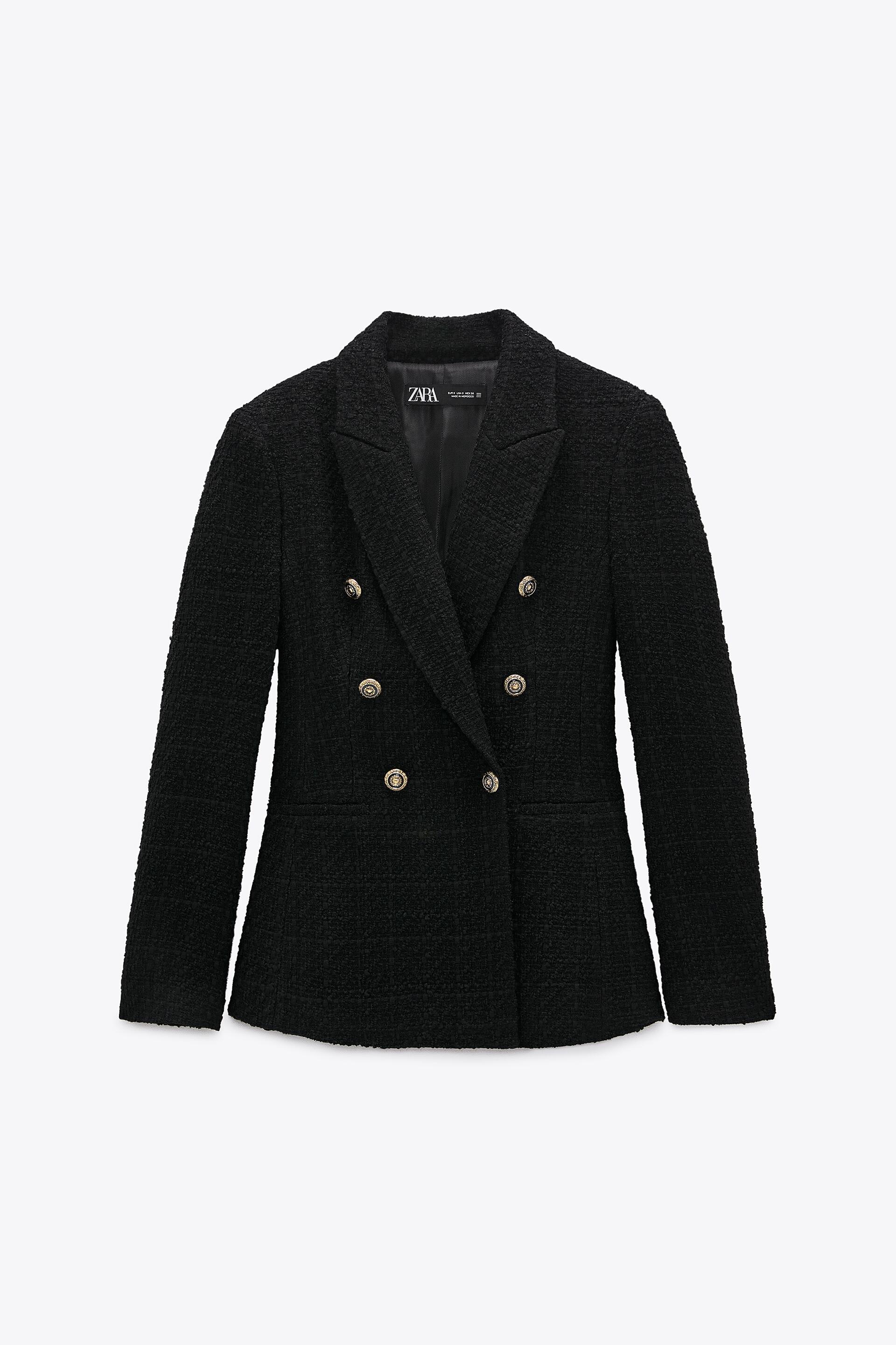 Vucuda Oturan Dokulu Blazer Ceket Zara Turkiye Turkey