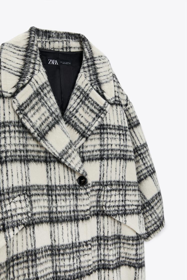 Karierter Mantel Aus Wollmischung Zara Deutschland Germany
