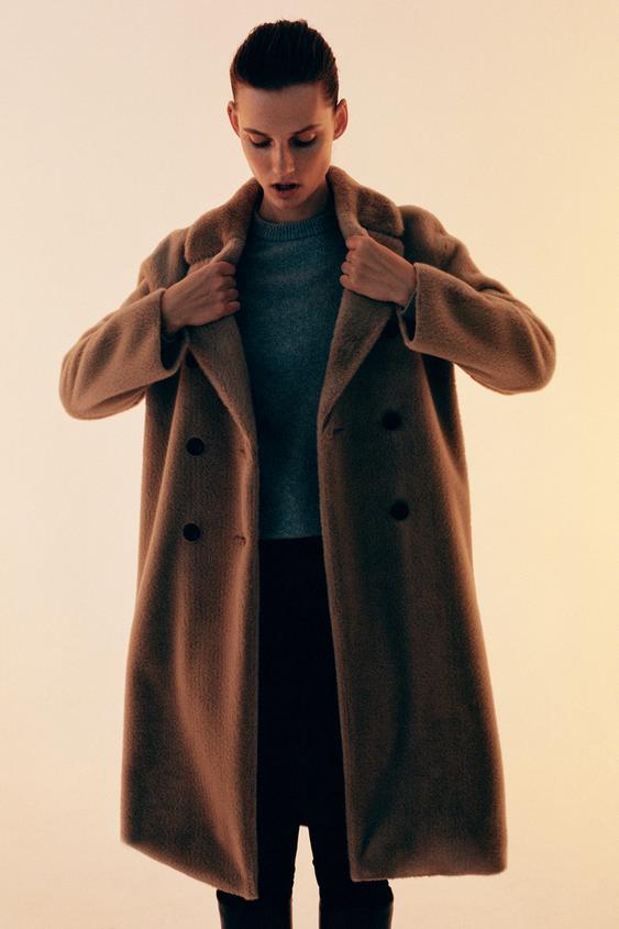 Women S Camel Coats Online Sale Zara United States