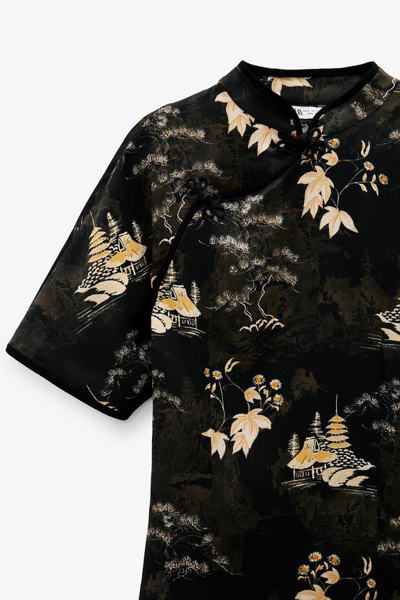 トグル付きプリント柄ワンピース Zara Japan 日本