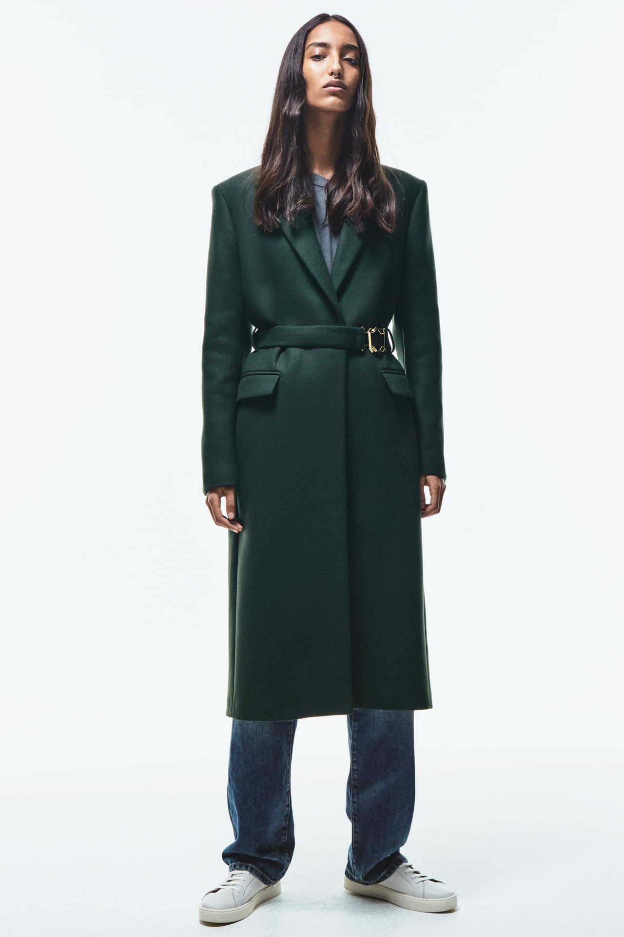 BELTED COAT WITH BUCKLE