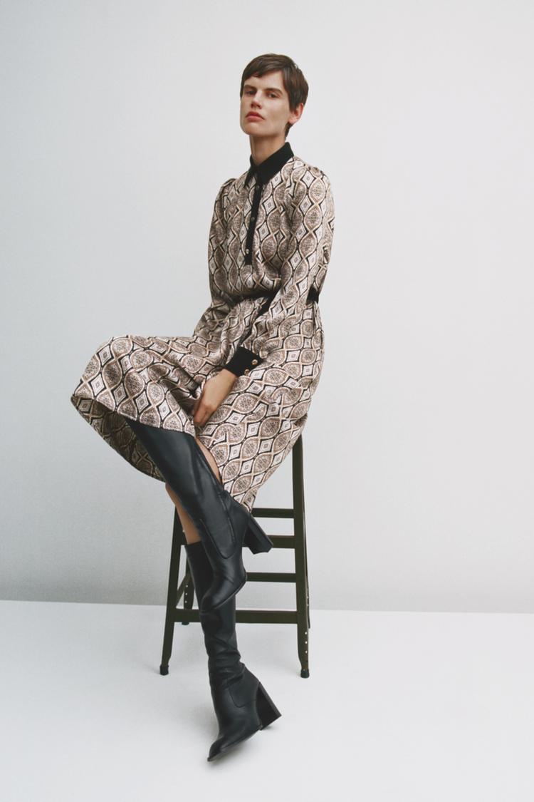 コントラストシャツワンピース Zara Japan 日本