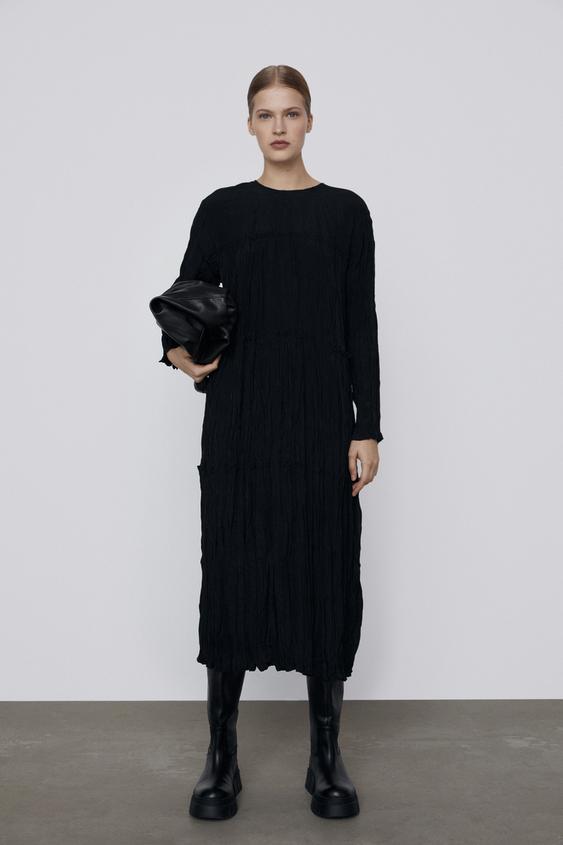 クリースエフェクト ワンピース Zara Japan 日本 クリースエフェクト ワンピース Zara Japan 日本
