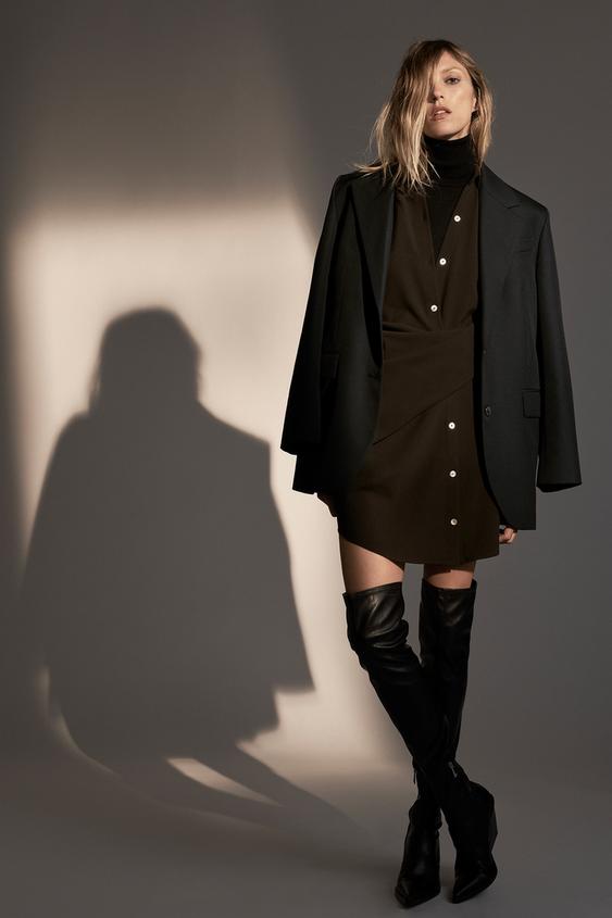 Draped shirt dress zara clearance