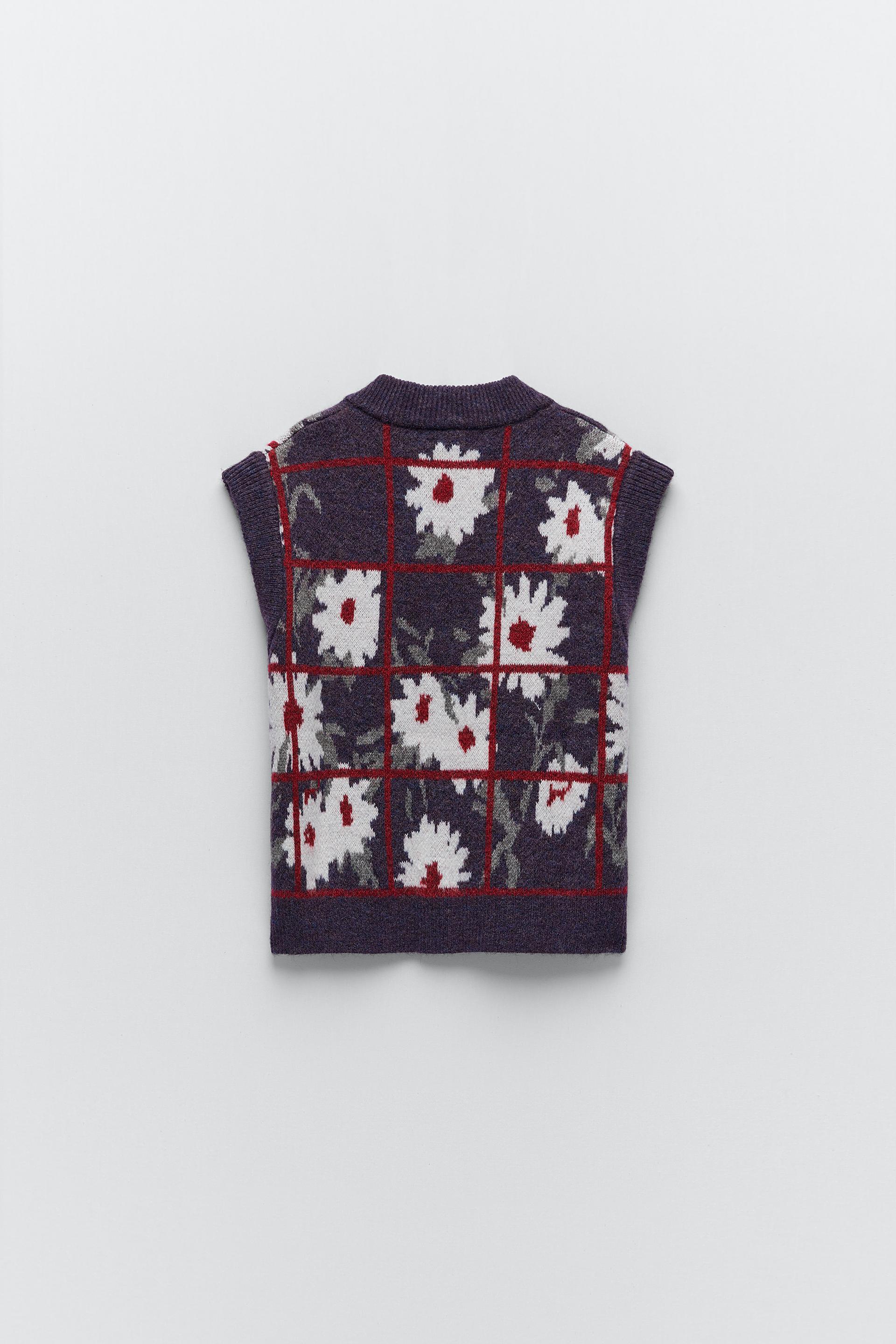 フラワーニットベスト Zara Japan 日本 フラワーニットベスト Zara Japan 日本