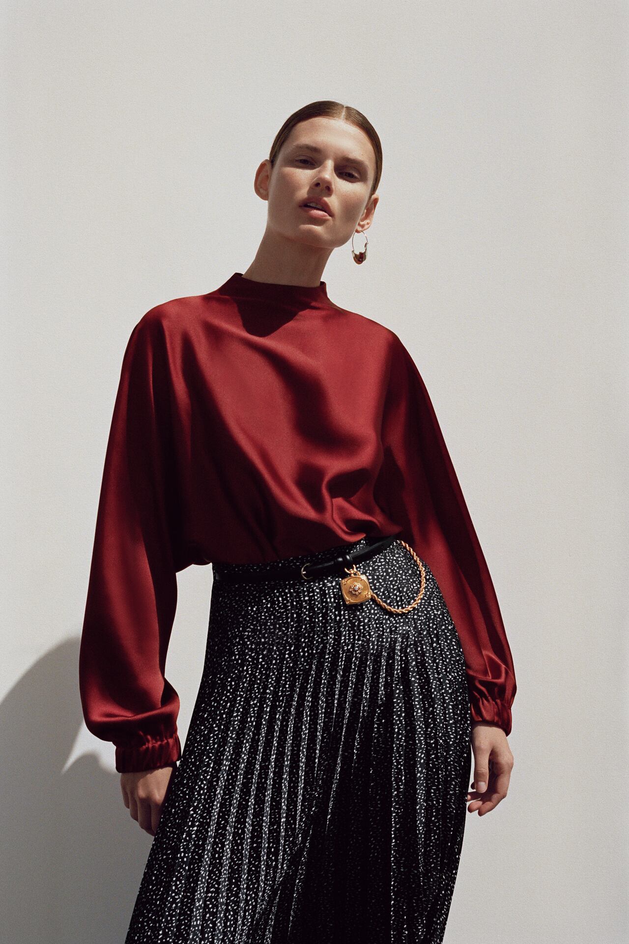 Image 3 of PLEATED SKIRT WITH BELT from Zara