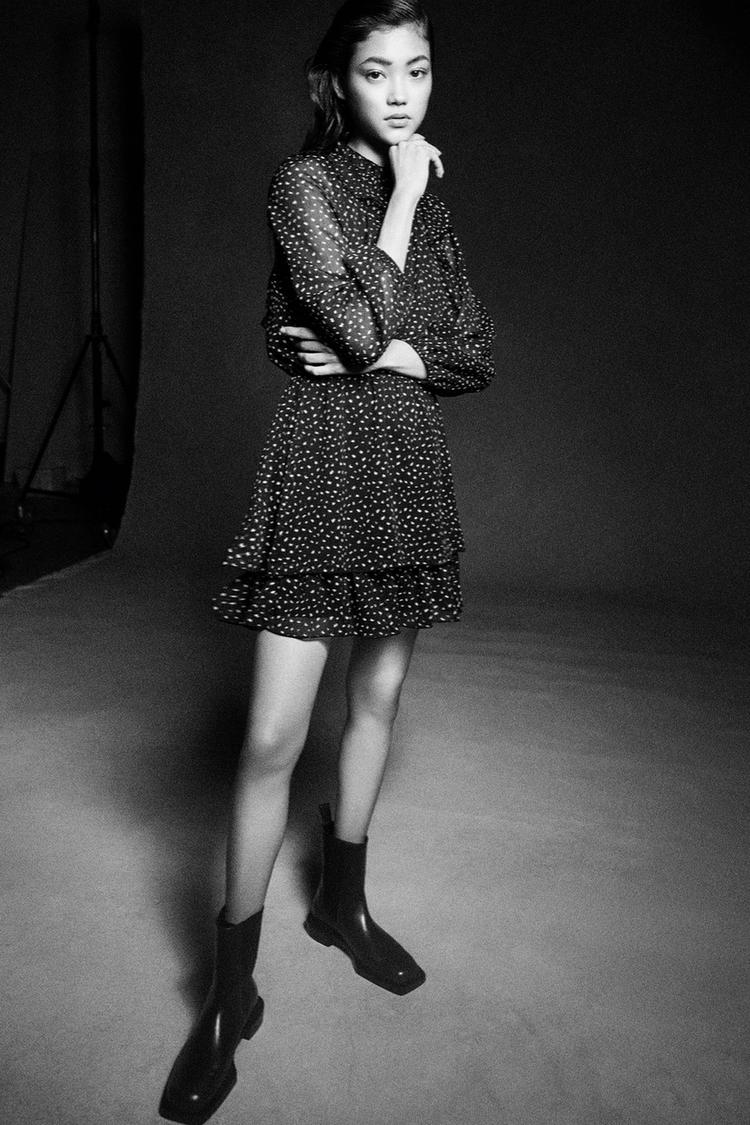 フリル付きプリント柄ワンピース Zara Japan 日本 フリル付きプリント柄ワンピース Zara Japan 日本