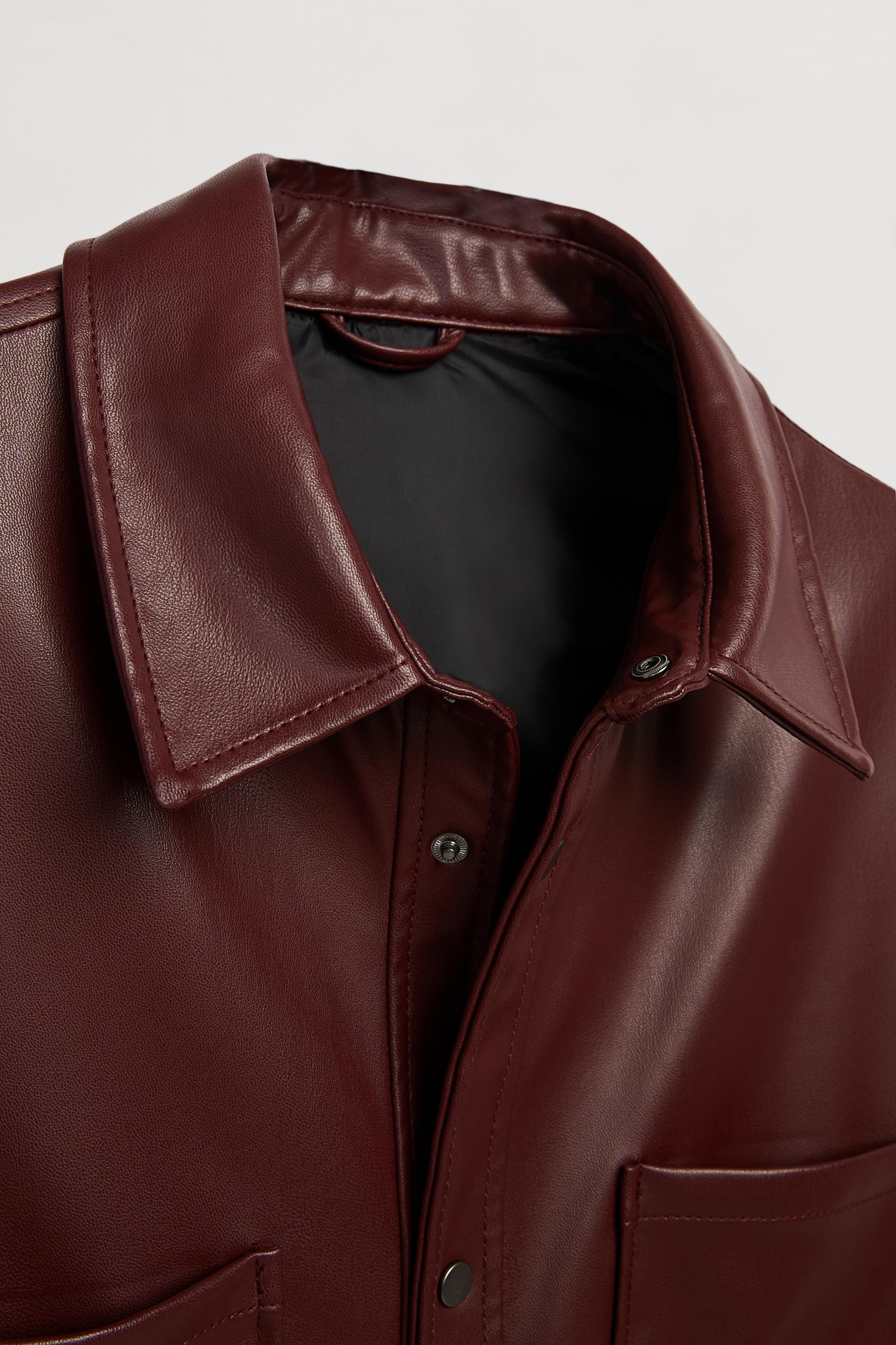フェイクレザー シャツジャケット Zara Japan 日本 フェイクレザー シャツジャケット Zara Japan 日本