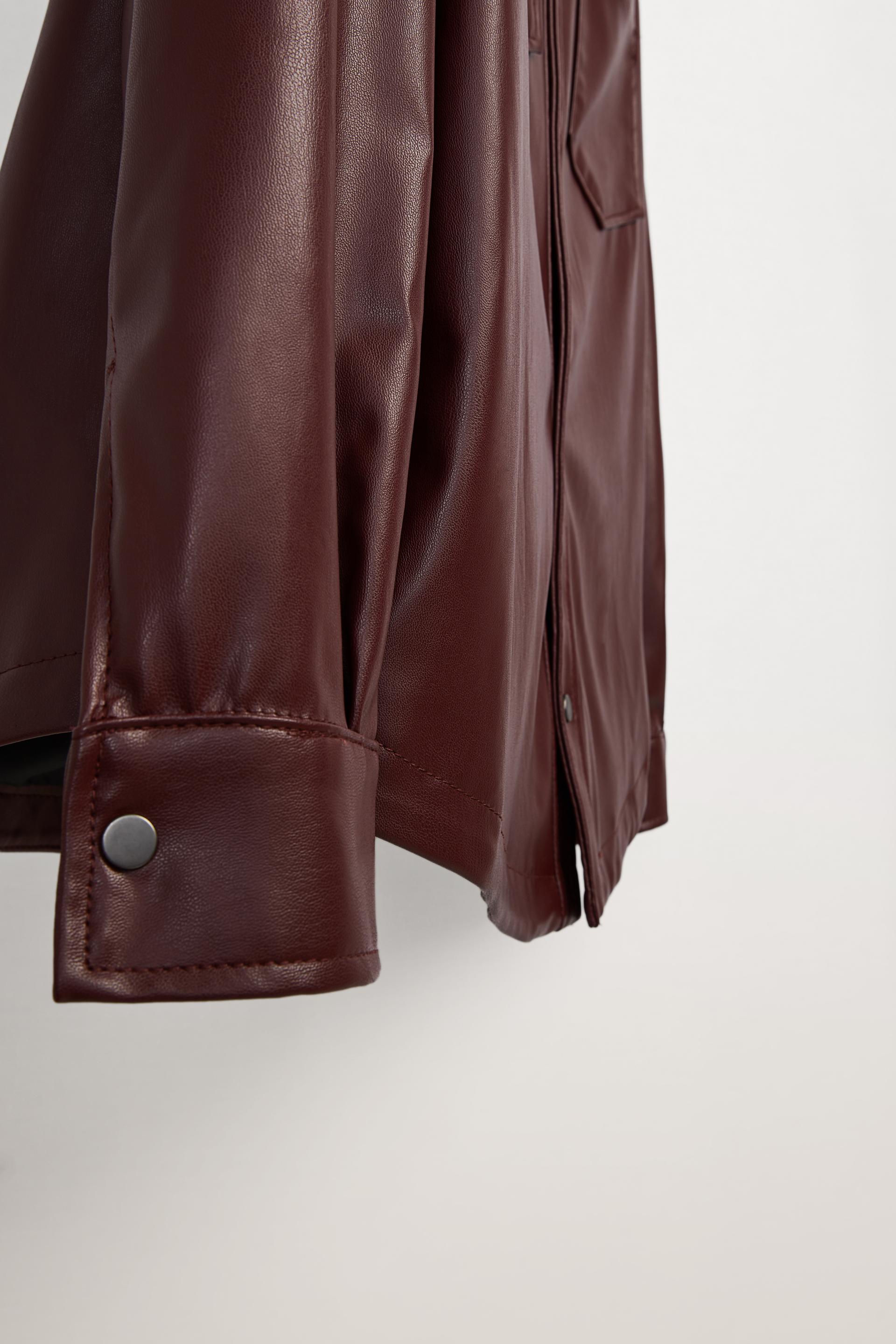 フェイクレザー シャツジャケット Zara Japan 日本 フェイクレザー シャツジャケット Zara Japan 日本
