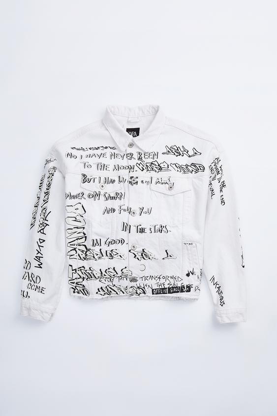GLOW-IN-THE-DARK PRINTED DENIM JACKET