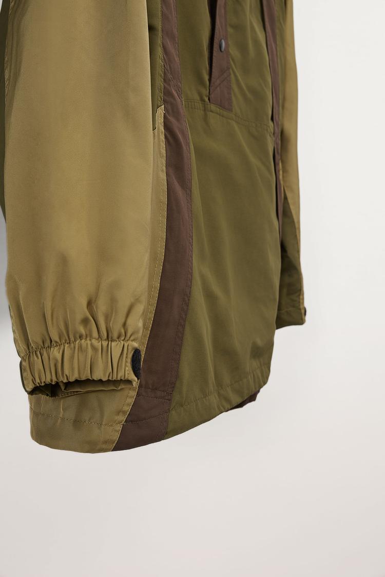 Colour Block Pouch Pocket Parka Zara Singapore