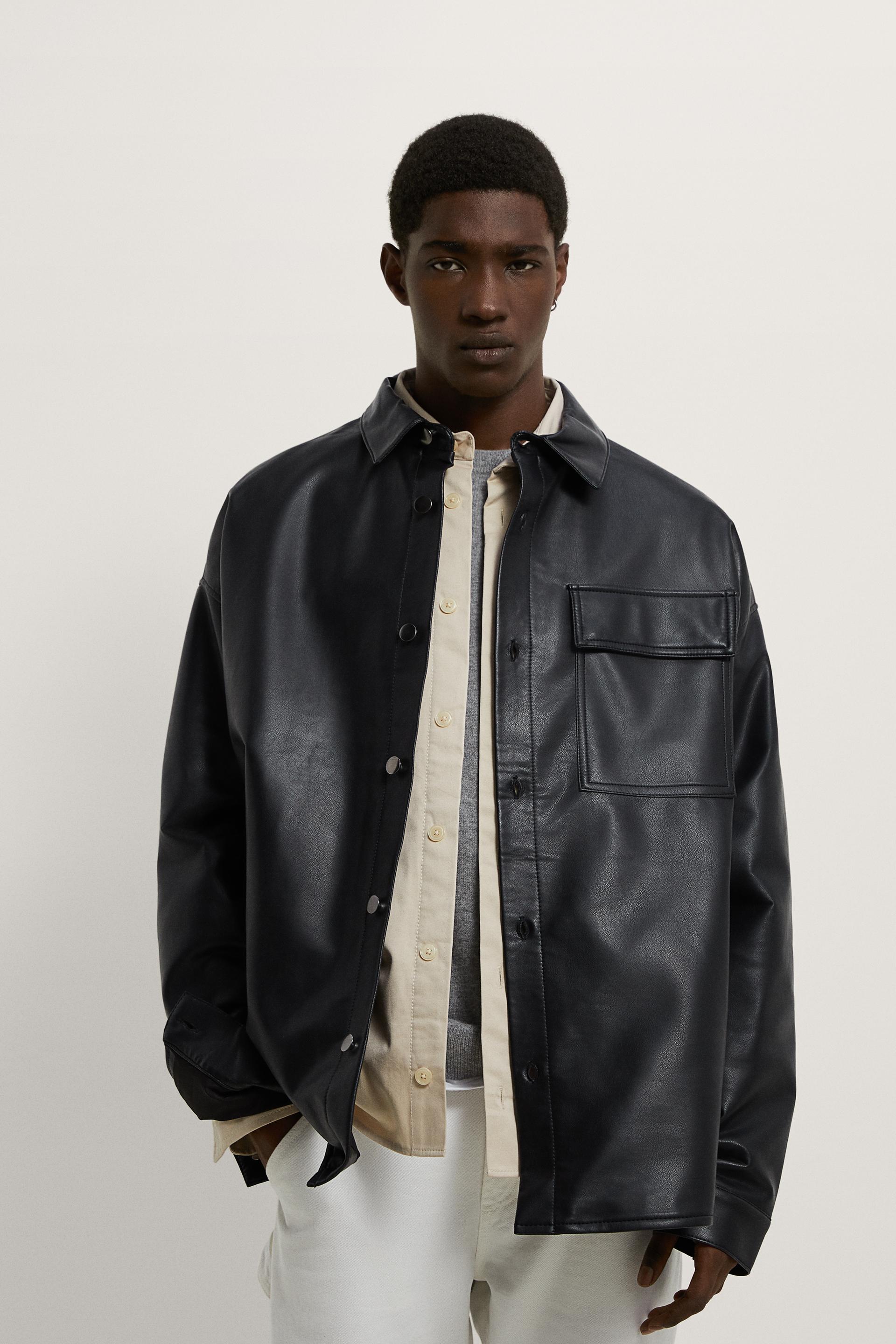 レザー風シャツジャケット Zara Japan 日本 レザー風シャツジャケット Zara Japan 日本