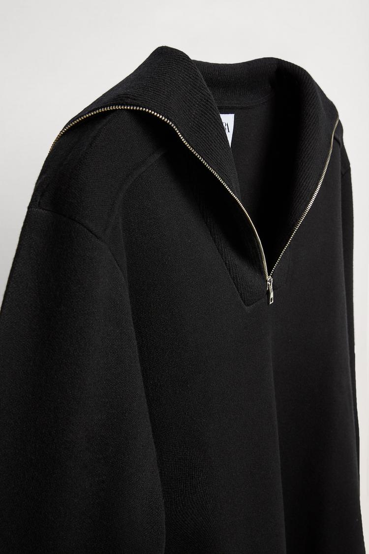 Pullover Mit Reissverschluss Am Kragen Zara Deutschland Germany