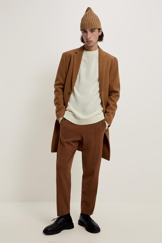 Men S Camel And Brown Coats Online Sale Zara International