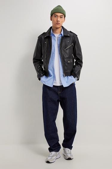Men S Leather Jackets And Coats Zara United States
