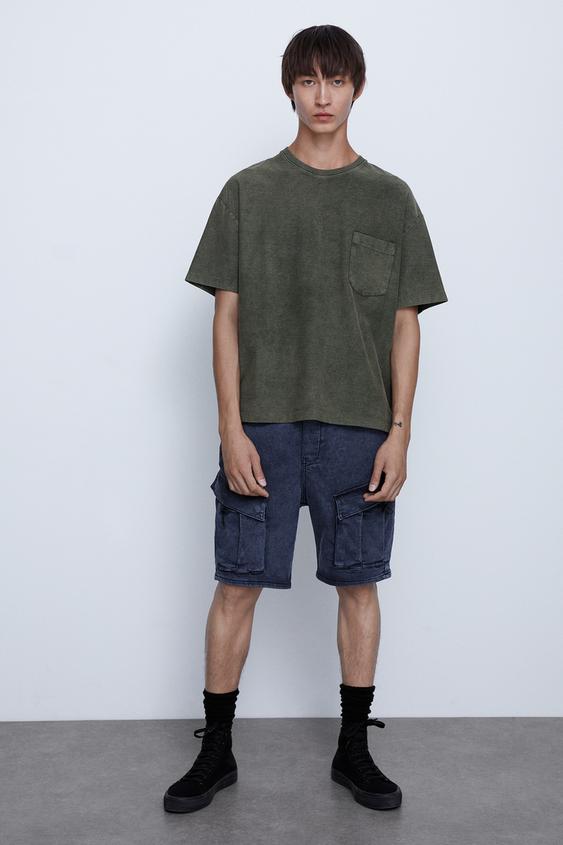 ACID WASH CARGO BERMUDA SHORTS