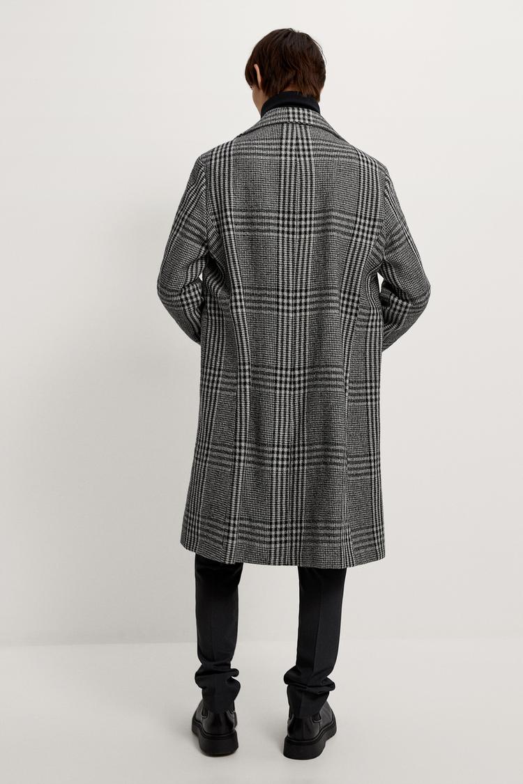 Karierter Mantel Mit Strukturmuster Zara Deutschland Germany
