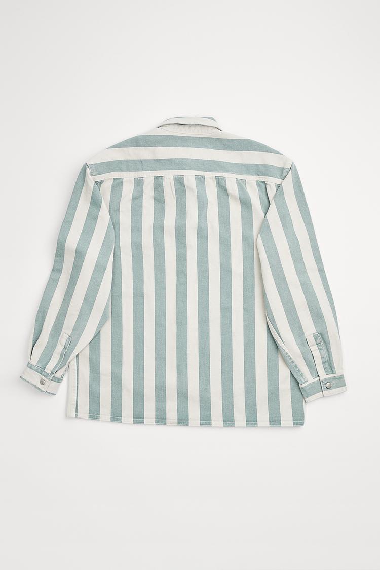 テクスチャー素材ストライプ柄シャツジャケット Zara Japan 日本