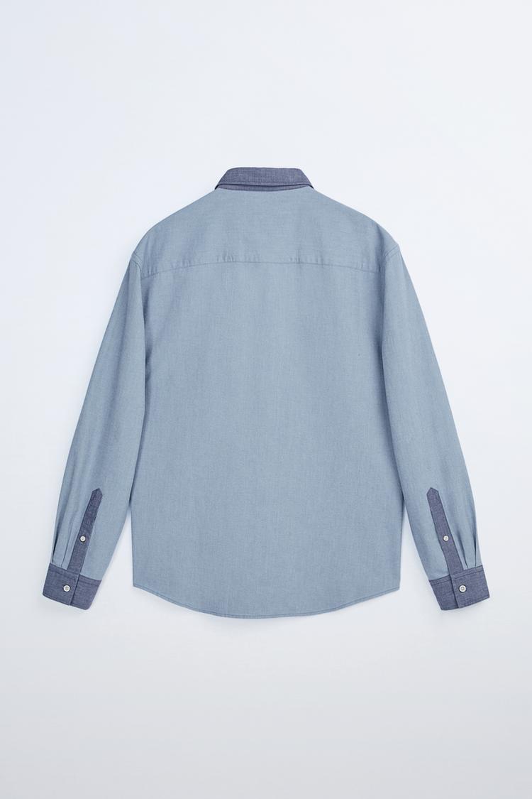 テクスチャー素材カラーブロックシャツ Zara Japan 日本