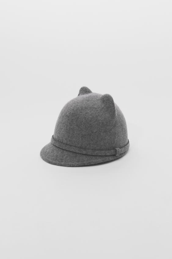 FELT CLOCHE HAT WITH EARS