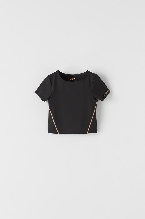 GYM T-SHIRT WITH THERMO-SEALED DETAILS