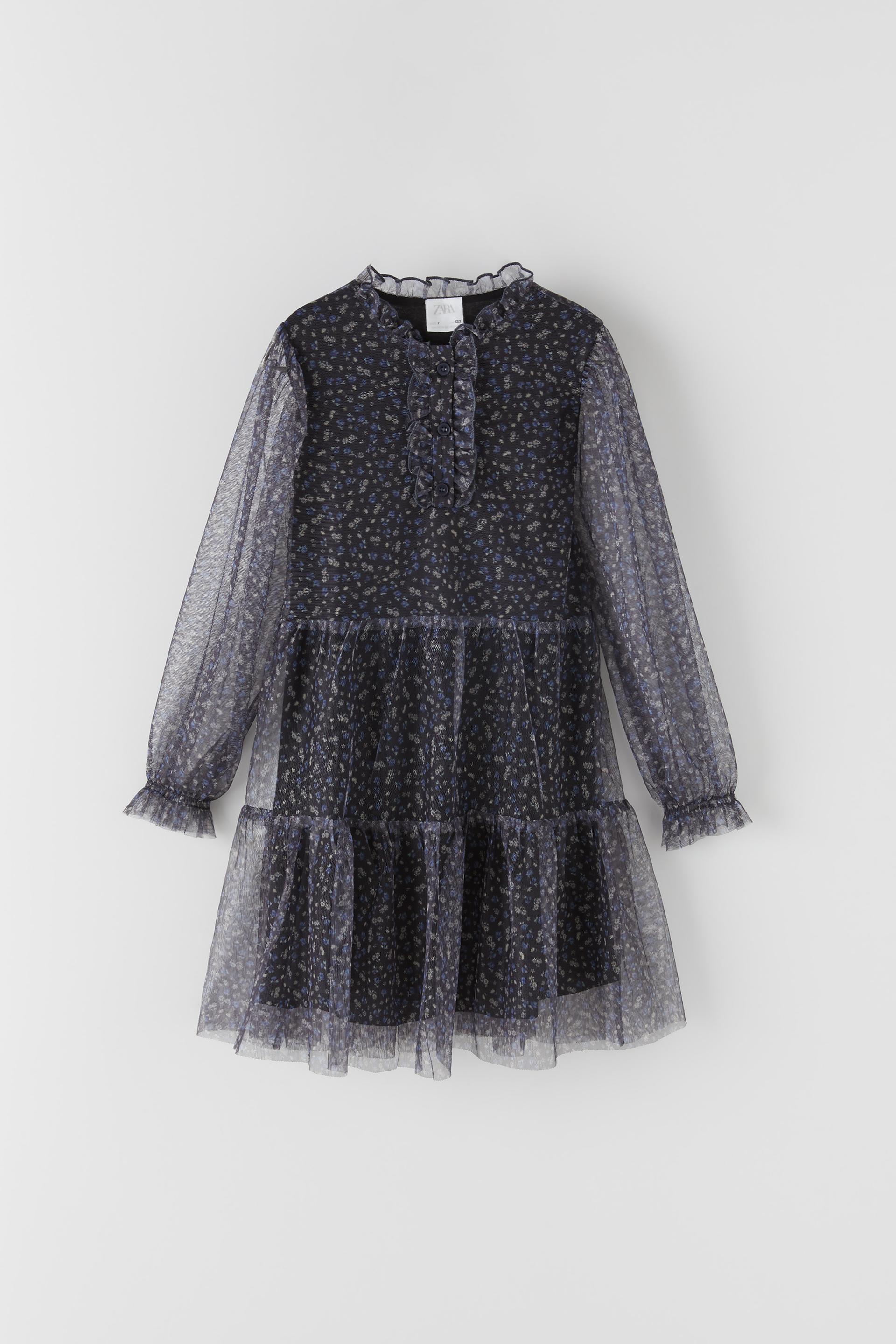 Cicekli Tul Elbise Zara Turkiye Turkey