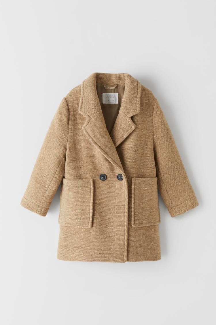 Textured Wool Blend Coat Zara United Arab Emirates Abu Dhabi Al Ain Ras Al Khaimah