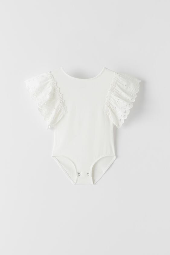 BODYSUIT T-SHIRT WITH BLONDE LACE