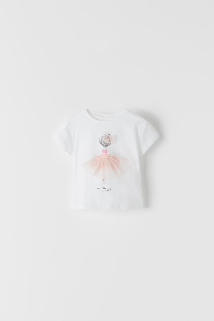 チュールディテールバレリーナデザインtシャツ Zara Japan 日本
