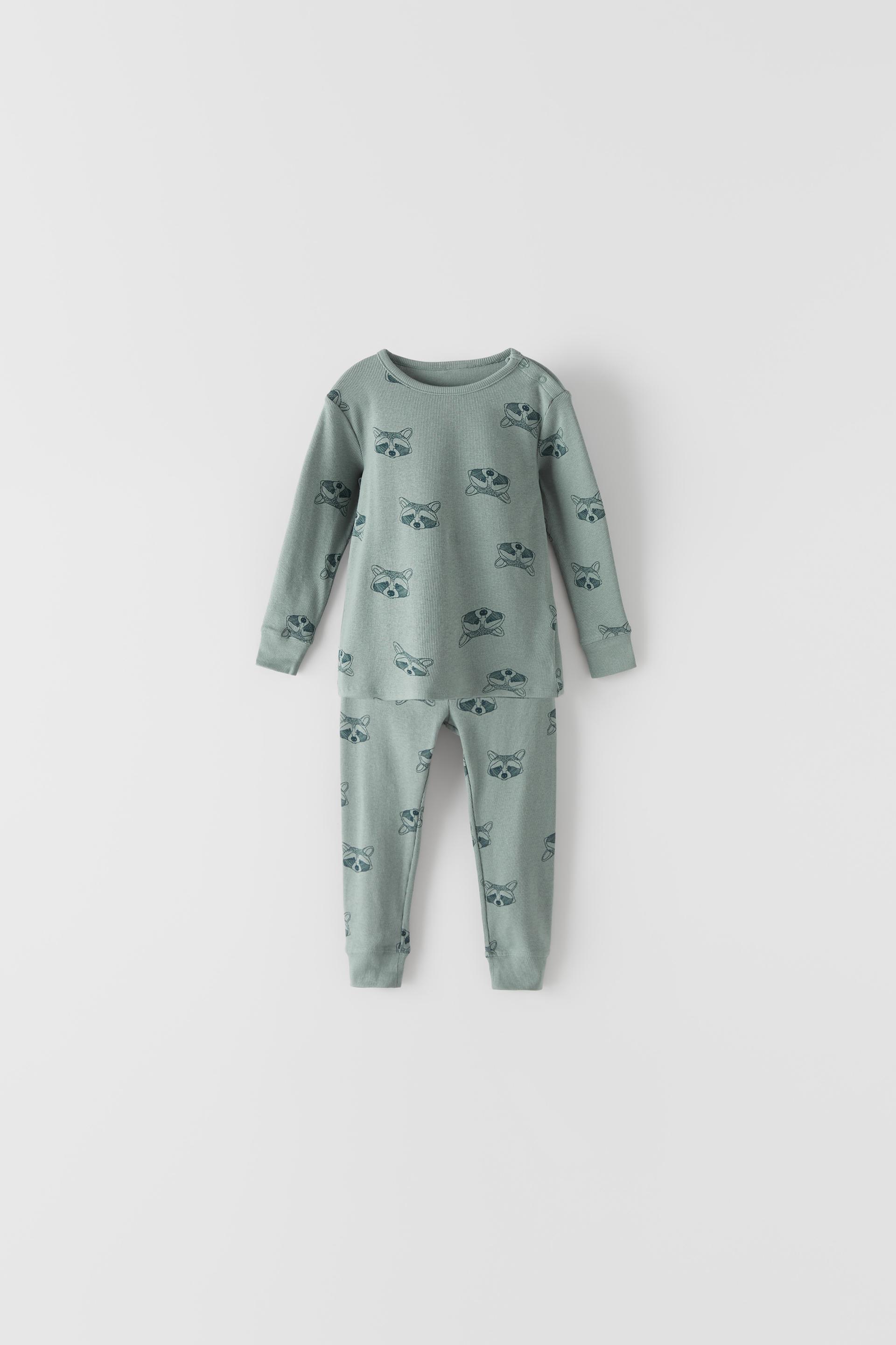 Rakun Desenli Fitilli Pijama Takimi Zara Turkiye Turkey