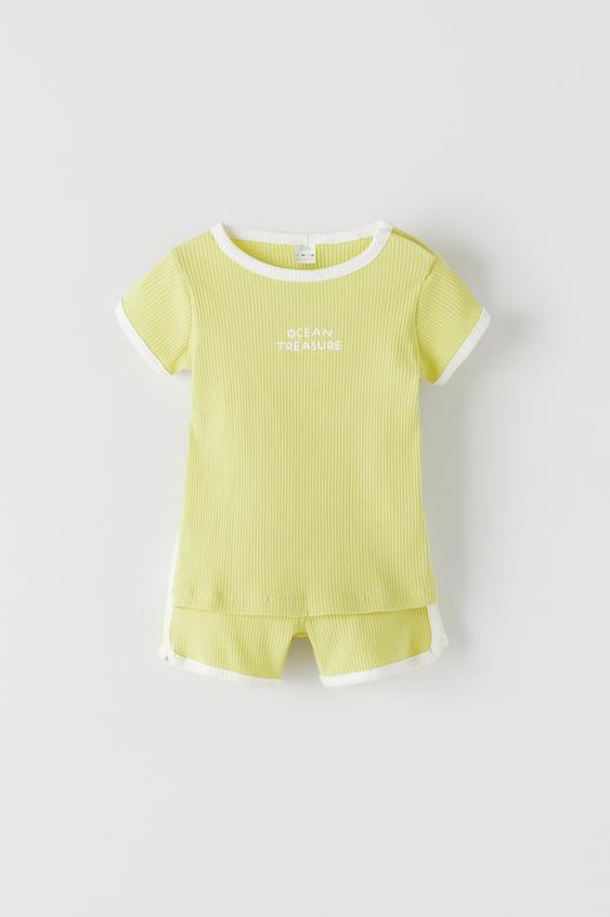 RIBBED COTTON SHORT SET