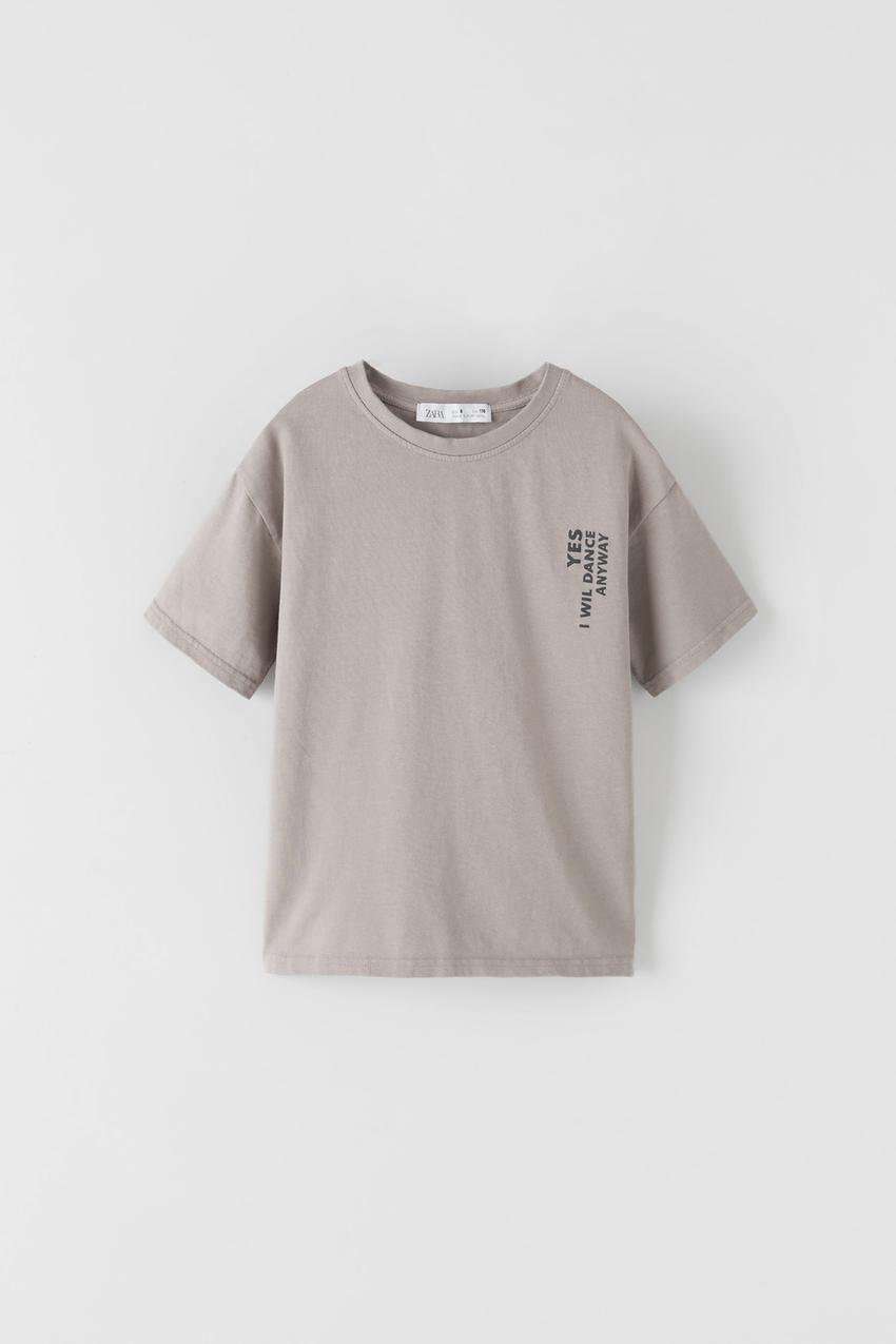 Maglietta Scritta Zara Italia Italy