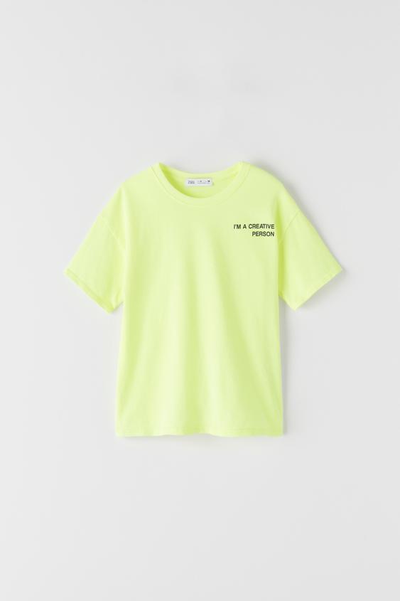 NEON T-SHIRT WITH SLOGAN