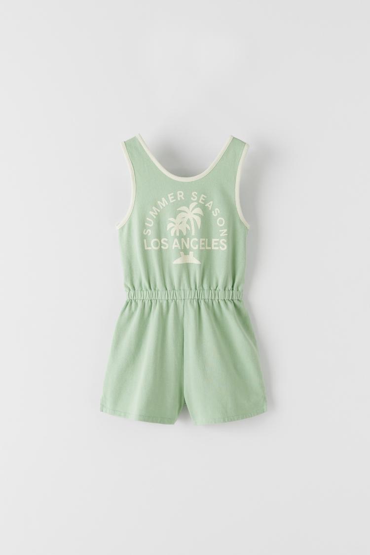 プリント地ミニ丈オールインワン Zara Japan 日本