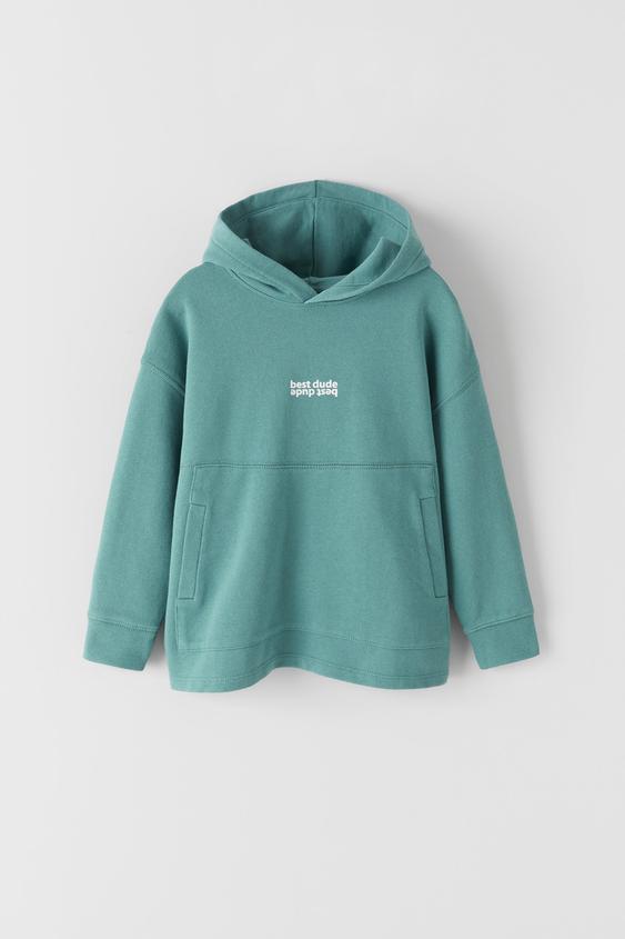 SLOGAN HOODIE WITH POUCH POCKET