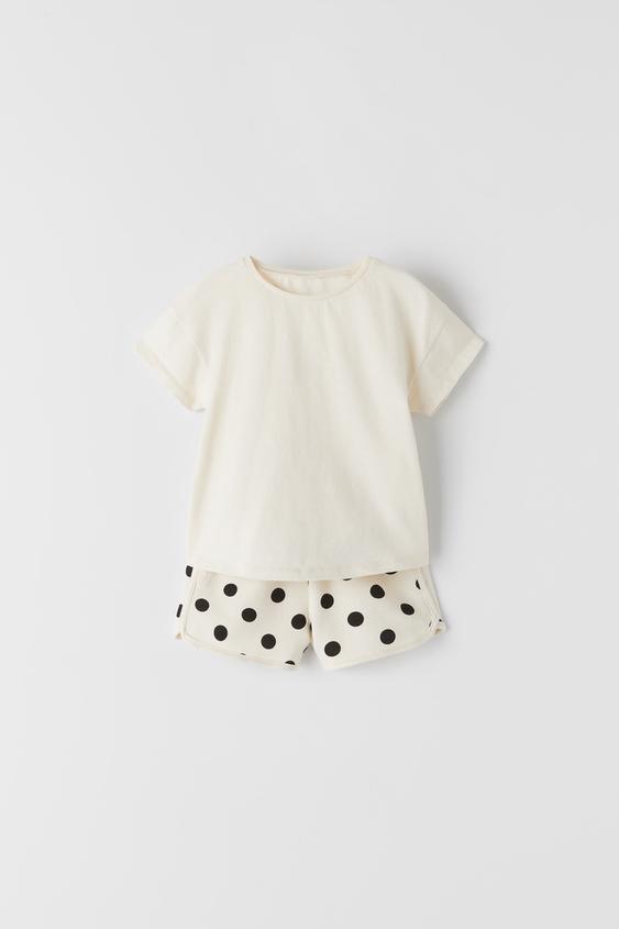 SHORT SET WITH POLKA DOTS